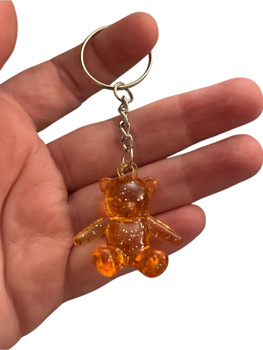 Orange Teddy Bear Keychain